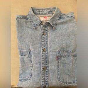 LEVI’S Vintage Rivet Closure Denim Double Front Pocket Indigo Chores Shirt M